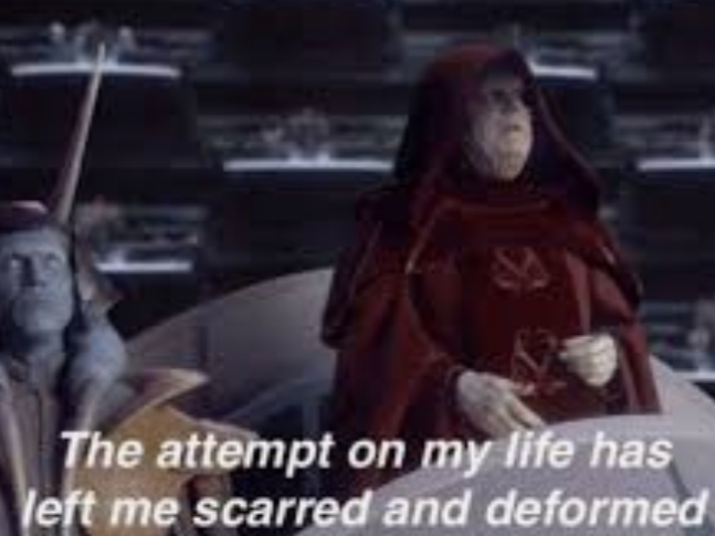The attempt on my life has left me scarred and deformed  meme template