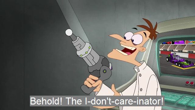 the i don't care inator  meme template