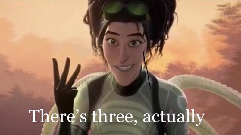 There’s Three Actually  meme template
