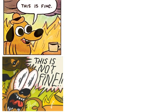 This is Fine, This is Not Fine  meme template