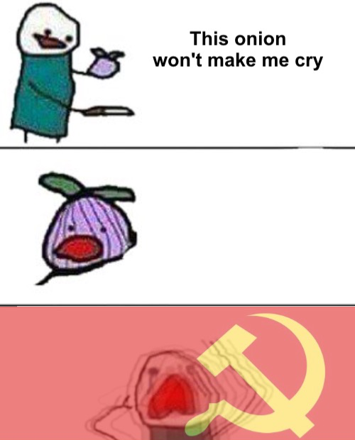 This onion won't make me cry (communist)  meme template