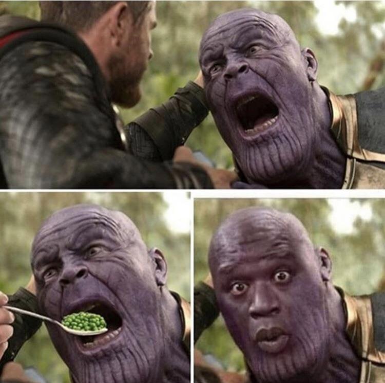 Thor feeding Thanos  meme template