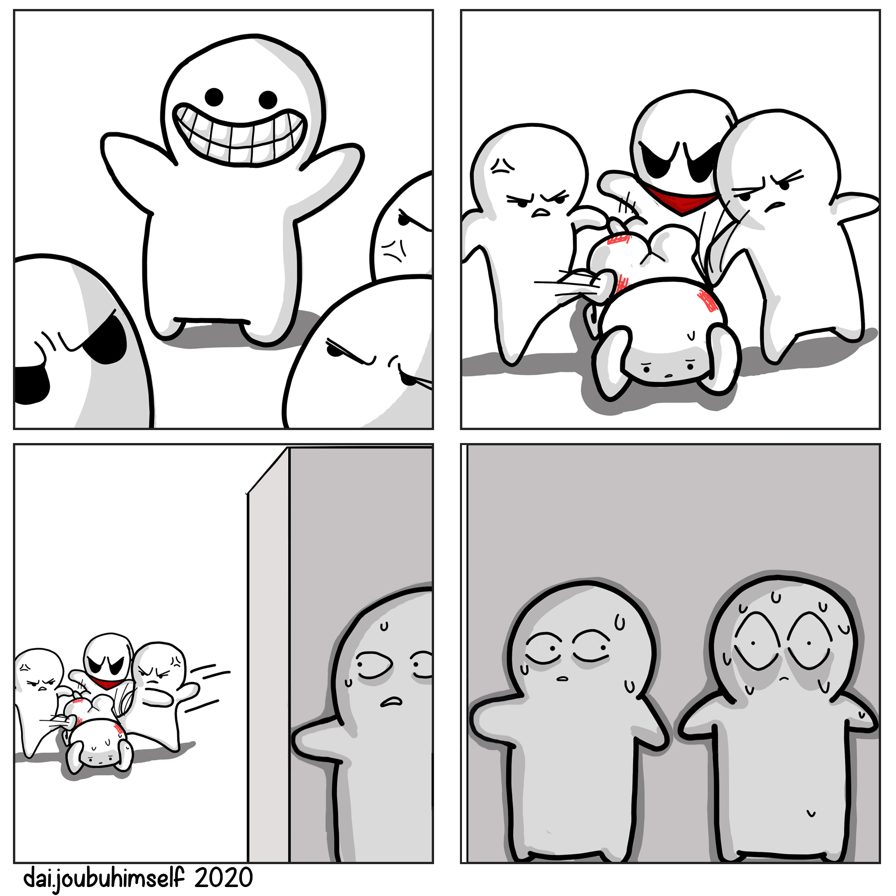 Toons scared of getting beat up  meme template