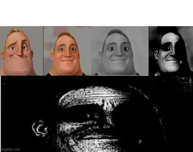 Traumatized Mr. Incredible 5 Parts  meme template
