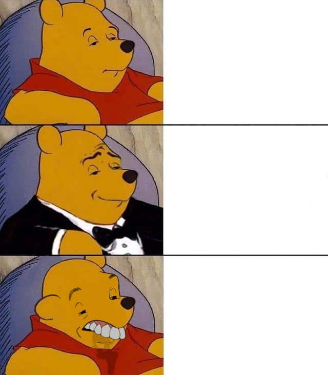 Tuxedo winnie the pooh derpy  meme template