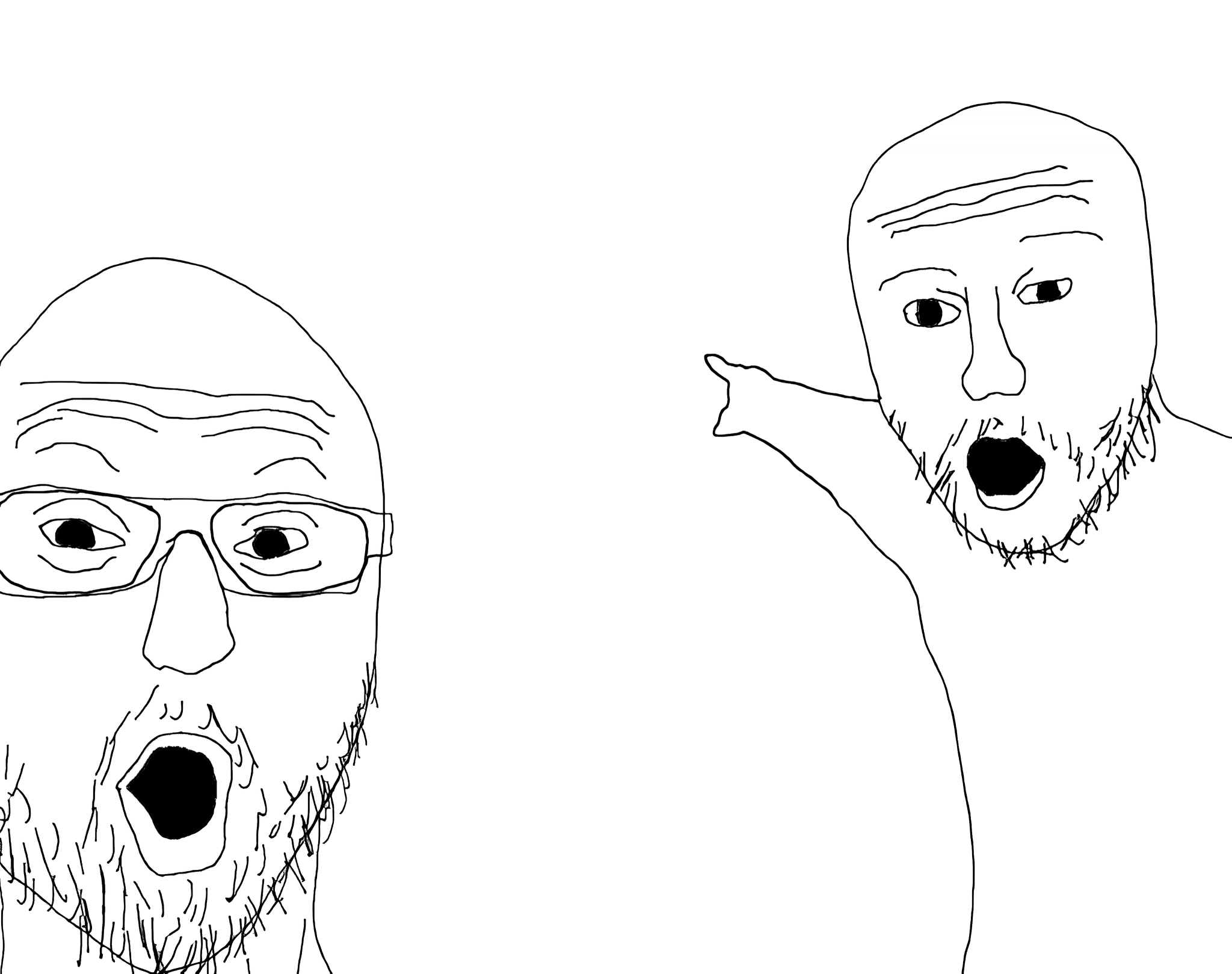 Two Soyjacks Transparent  meme template
