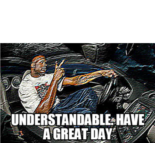 UNDERSTANDABLE, HAVE A GREAT DAY  meme template