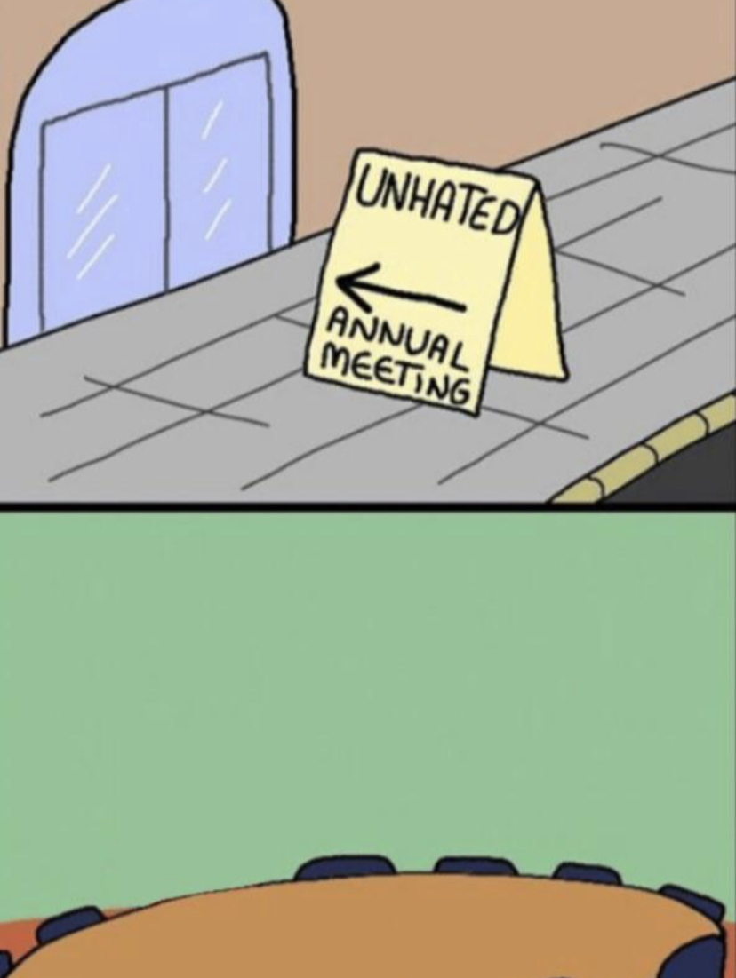 Unhated Blank Annual Meeting  meme template