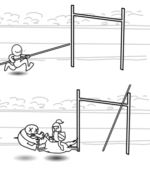 unsuccessful pole vault  meme template