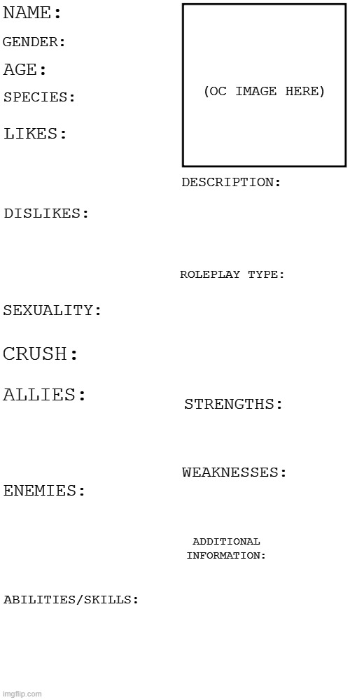 (Updated) Roleplay OC showcase  meme template