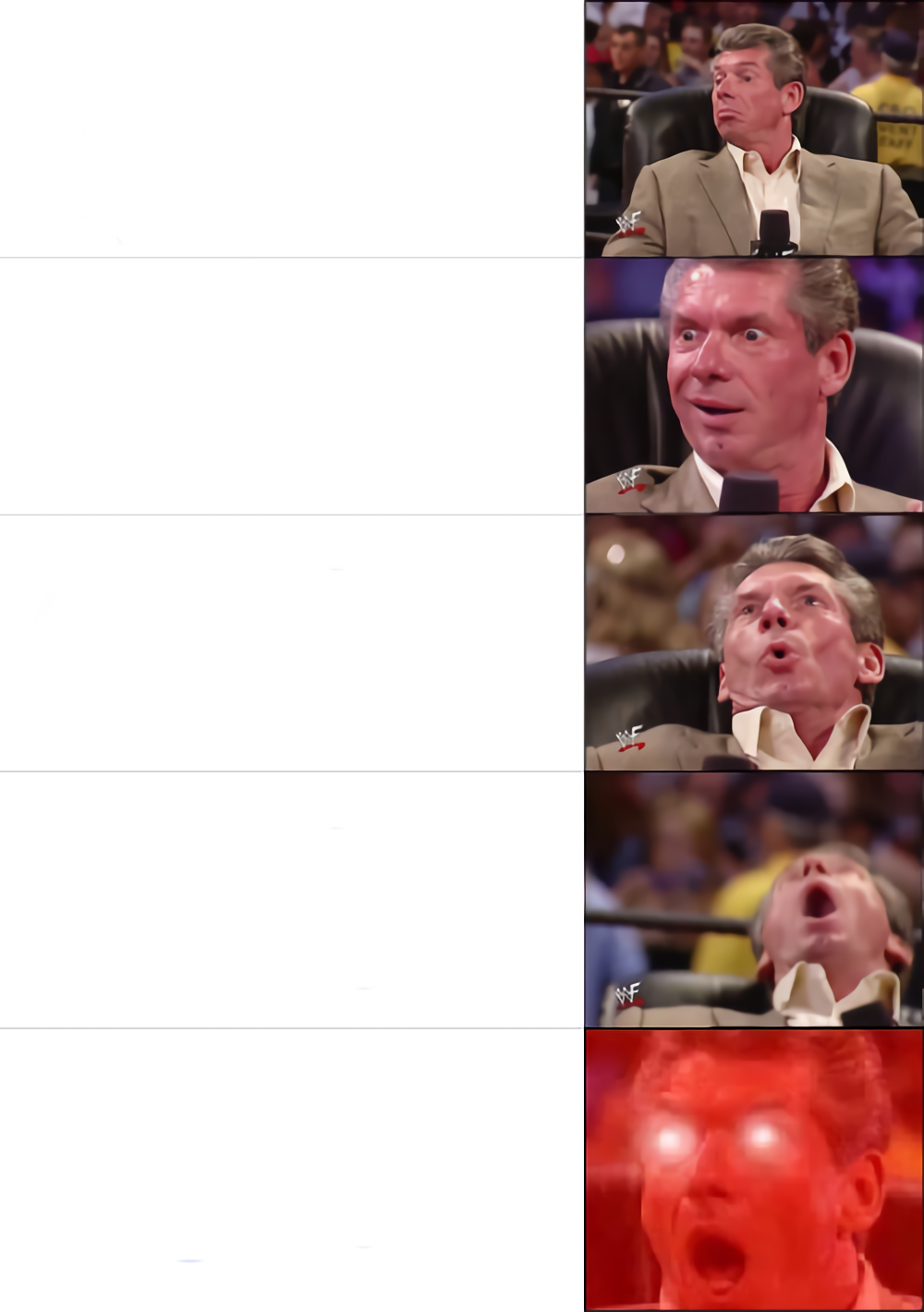Vince McMahon 5 tier meme template
