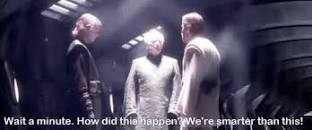Wait a minute. How did this happen? We're smarter than this!  meme template