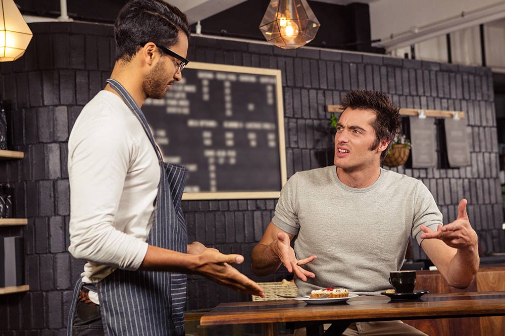 Waiter angry patron  meme template