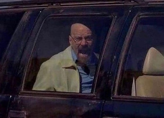 Walter White Screaming At Hank meme template