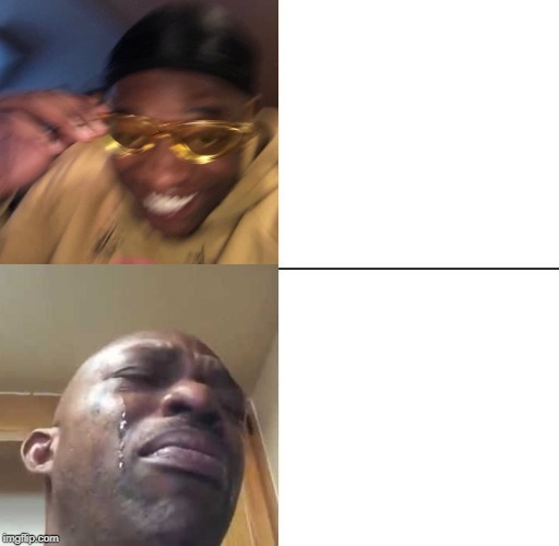 wearing sunglasses crying  meme template