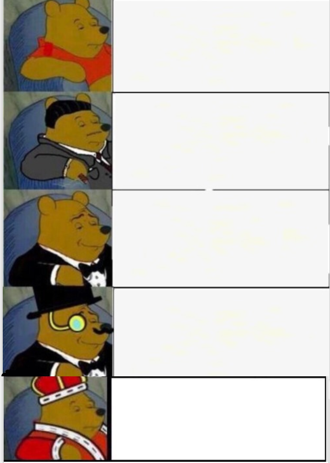 Whinnie the pooh fancy 5  meme template