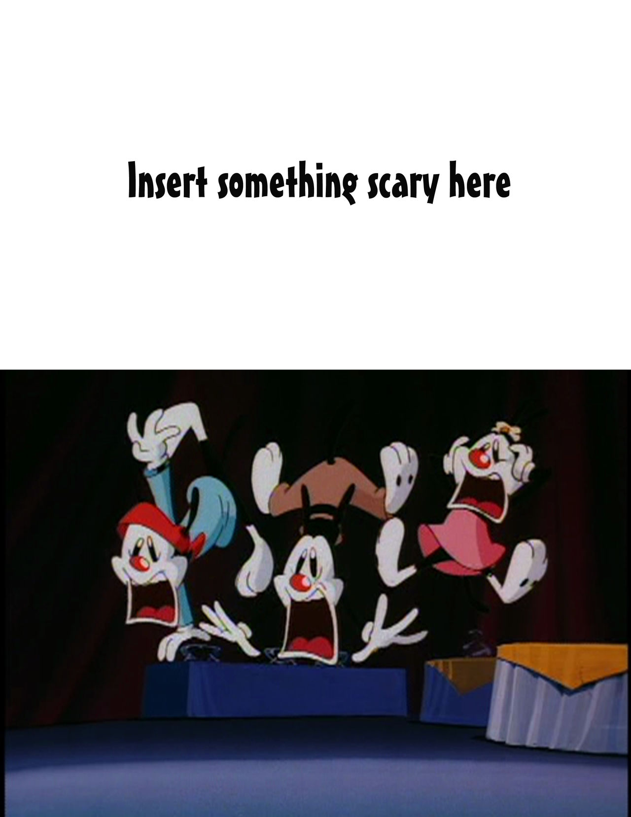 who or what scares the warners  meme template