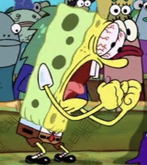 yelling spongebob  meme template