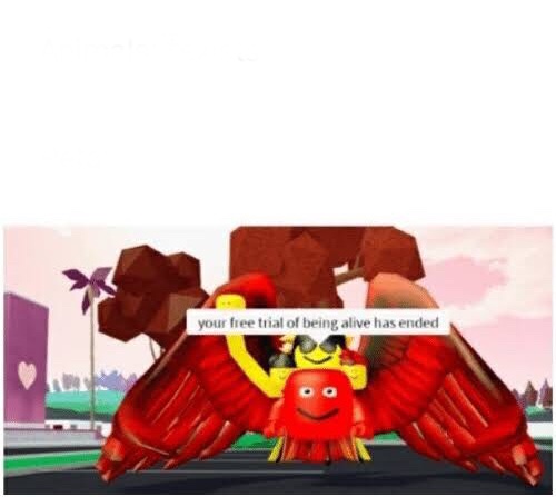 Your free trial of being alive has ended  meme template
