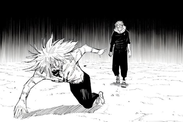 Yuji chasing mahito meme template