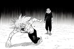 Yuji chasing mahito meme template